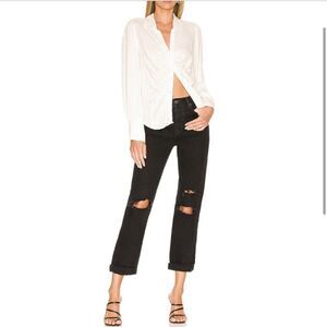 We The Free People Bren Boyfriend Black Distressed Jean